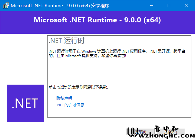 Microsoft .NET Runtime(.NET9.0)  - 无中和wzhonghe.com